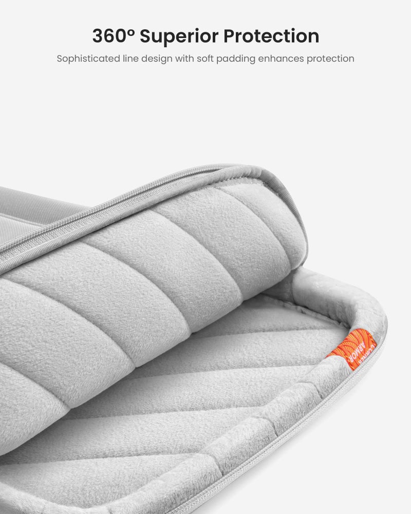 tomtoc 360Â° Protective Laptop Sleeve for 13.5-14.4 Inch Surface Laptop 6/5/Studio 2/1, Surface Book, Water-Resistant Shockproof Carrying Case Bag for Acer Aspire/Swift, ASUS Vivobook/Zenbook 14, Gray - Image 4